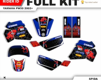 Yamaha PW50 Graphics Kit: Chrome / Holographic MX Stickers