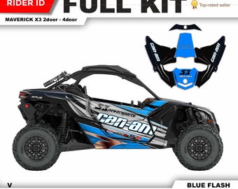 CAN AM Maverick X3 Graphics Kit: Durable Decals - Chrome / Holographic