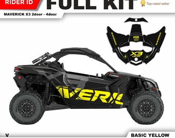 CAN AM Maverick X3 Graphics Kit: Durable Stickers, Chrome/Holographic