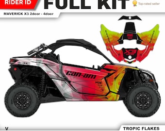Can Am Maverick X3 Graphics Kit: Chrome, Holographic, White Decals