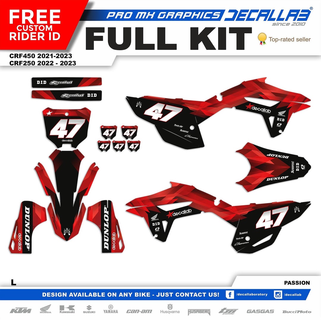 Honda CRF Graphics Kit: White Chrome Holographic MX Decals - Etsy