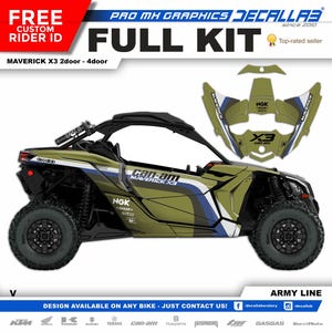 CAN AM Maverick X3 Super Durable Stickers Graphics Set Decals Stickers Kit White / Chrome / Holographic