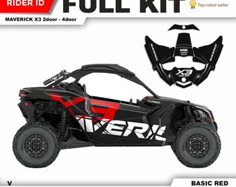 Can Am Maverick X3 Graphics Kit: Durable Decals, Chrome/Holographic