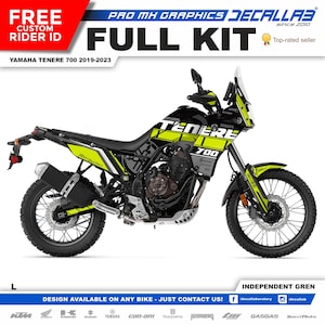 Yamaha Tenere 700 2019 - 2022 Super Durable MX Graphics Stickers KIT Decallab White / Chrome / Holographic