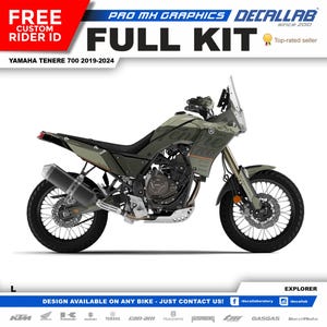 Yamaha Tenere 700 Graphics Kit: Durable MX Stickers, Chrome/Holographic