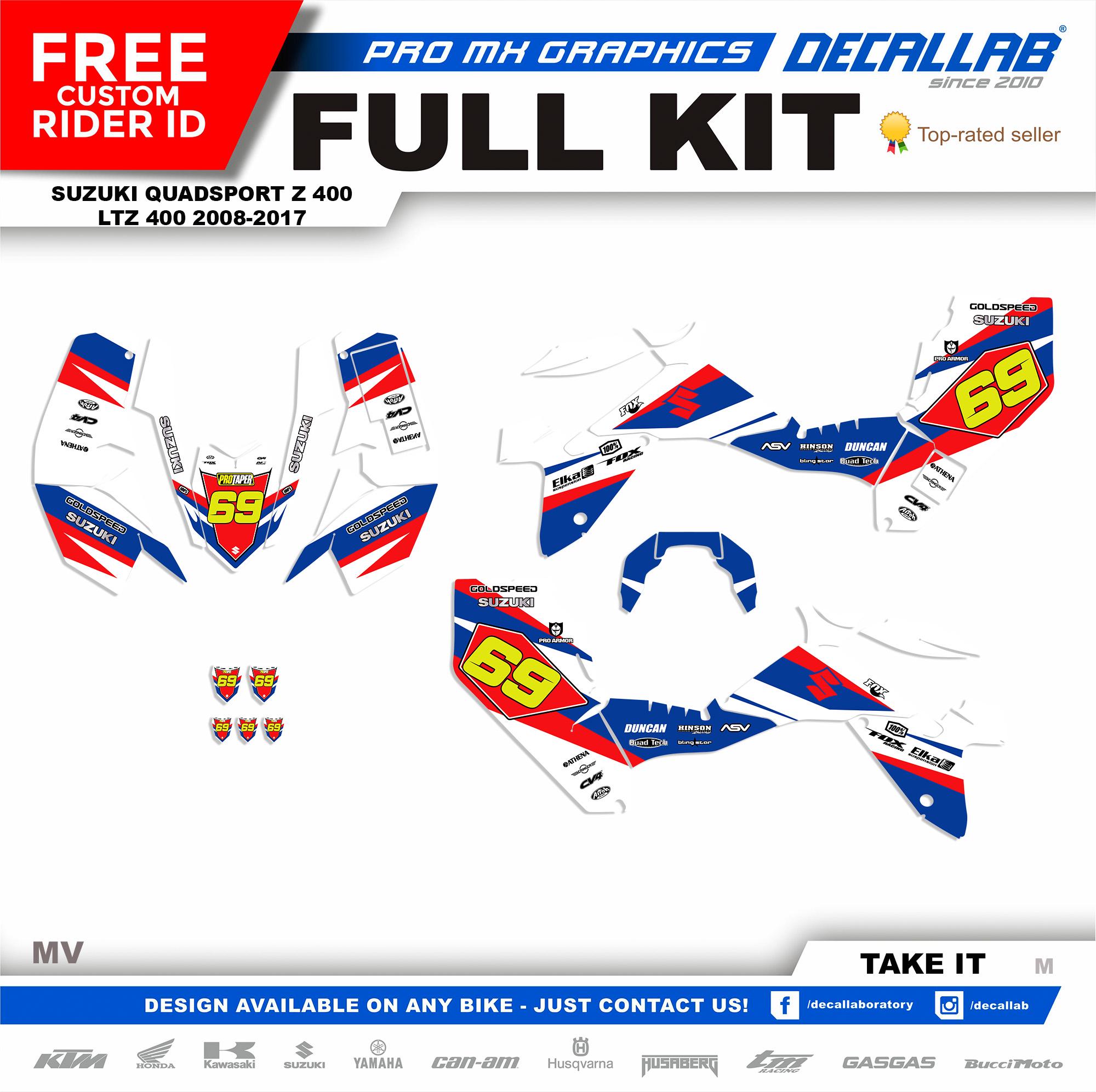 Suzuki Quadsport Z400 Graphics Kit: Custom MX Decals (2008-2017