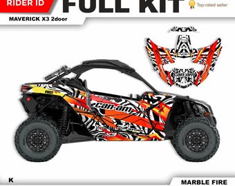 CAN AM Maverick X3 Graphics Kit: Durable Decals - Chrome / Holographic