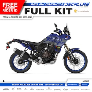 Yamaha Tenere 700 2019 - 2022 Super Durable MX Graphics Stickers KIT Decallab White / Chrome / Holographic