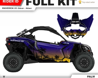 CAN AM Maverick X3 Graphics Kit: Chrome, Holographic, or White Decals