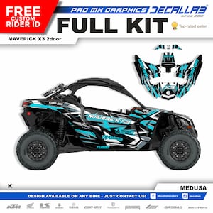 CAN AM Maverick X3 Super Durable Stickers Graphics Set Decals Stickers Kit White / Chrome / Holographic