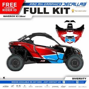 CAN AM Maverick X3 Super Durable Stickers Graphics Set Decals Stickers Kit White / Chrome / Holographic