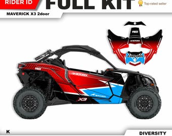 CAN AM Maverick X3 Graphics Kit: Durable Decals, Chrome/Holographic