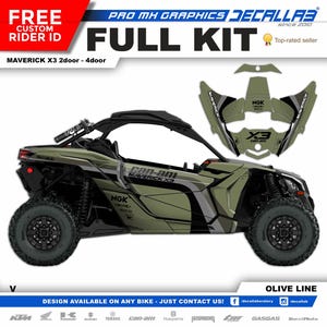 CAN AM Maverick X3 Super Durable Stickers Graphics Set Decals Stickers Kit White / Chrome / Holographic