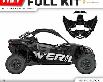 CAN AM Maverick X3 Graphics Kit: Durable Decals - White/Chrome/Holographic