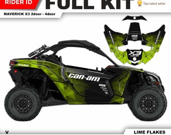 CAN AM Maverick X3 Graphics Kit: Super Durable Decals - Chrome / Holographic