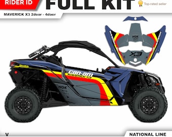 CAN AM Maverick X3 Graphics Kit: Durable Decals - Chrome / Holographic