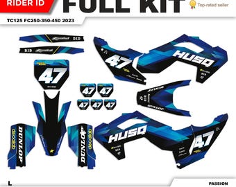 Husqvarna MX Graphics Kit: Chrome/Holographic Decals TC125 FC250