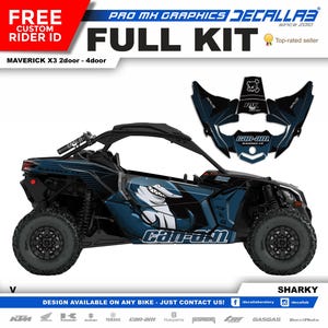 CAN AM Maverick X3 Super Durable Stickers Graphics Set Decals Stickers Kit White / Chrome / Holographic