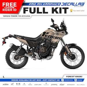 Yamaha Tenere 700 2019 - 2022 Super Durable MX Graphics Stickers KIT Decallab White / Chrome / Holographic