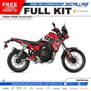 Yamaha Tenere 700 2019 - 2022 Super Durable MX Graphics Stickers KIT Decallab White / Chrome / Holographic