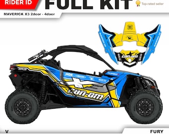 CAN AM Maverick X3 Graphics Kit: Super Durable Decals - Chrome / Holographic