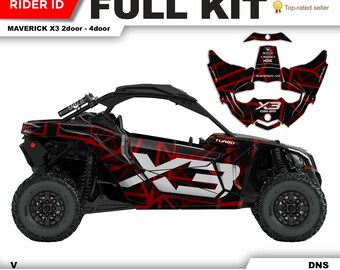 CAN AM Maverick X3 Graphics Kit: Super Durable Decals - Chrome / Holographic
