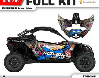 CAN AM Maverick X3 Graphics Kit: Super Durable Decals - Chrome / Holographic