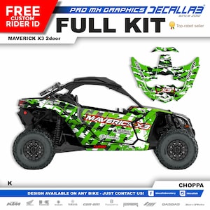 CAN AM Maverick X3 Super Durable Stickers Graphics Set Decals Stickers Kit White / Chrome / Holographic