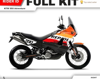 KTM Adventure 990 Super Durable Adventure Graphics Set Stickers Kit Decallab White / Chrome / Holographic
