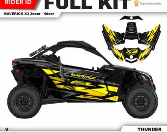CAN AM Maverick X3 Graphics Kit: Chrome, Holographic, or White Decals