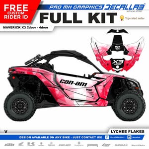 CAN AM Maverick X3 Super Durable Stickers Graphics Set Decals Stickers Kit White / Chrome / Holographic