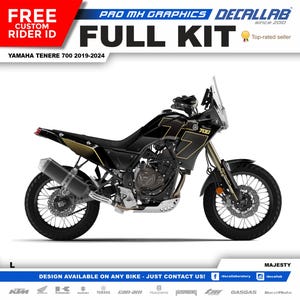 Yamaha Tenere 700 Graphics Kit: Durable MX Stickers, Chrome/Holographic