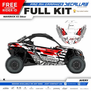 CAN AM Maverick X3 Super Durable Stickers Graphics Set Decals Stickers Kit White / Chrome / Holographic