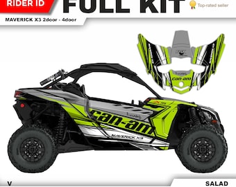 CAN AM Maverick X3 Graphics Kit: Durable Stickers, Chrome/Holographic Options