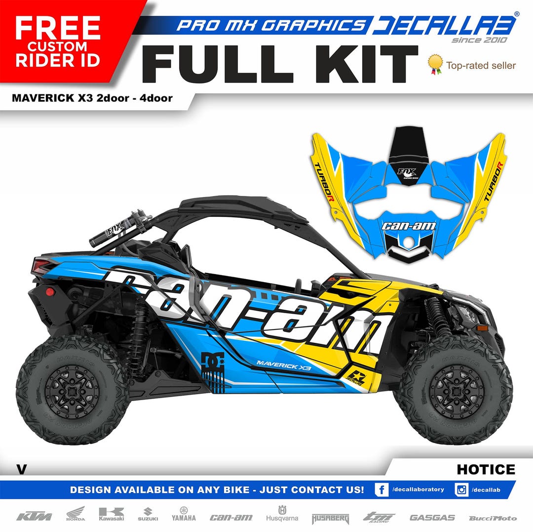 Maverick R Xrc Sticker CAN AM Maverick X3 Graphics Kit: Super Durable Stickers - White/chrome ...