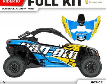 CAN AM Maverick X3 Graphics Kit: Super Durable Stickers - White/Chrome/Holographic