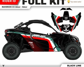 CAN AM Maverick X3 Graphics Kit: Super Durable Decals - White/Chrome/Holographic