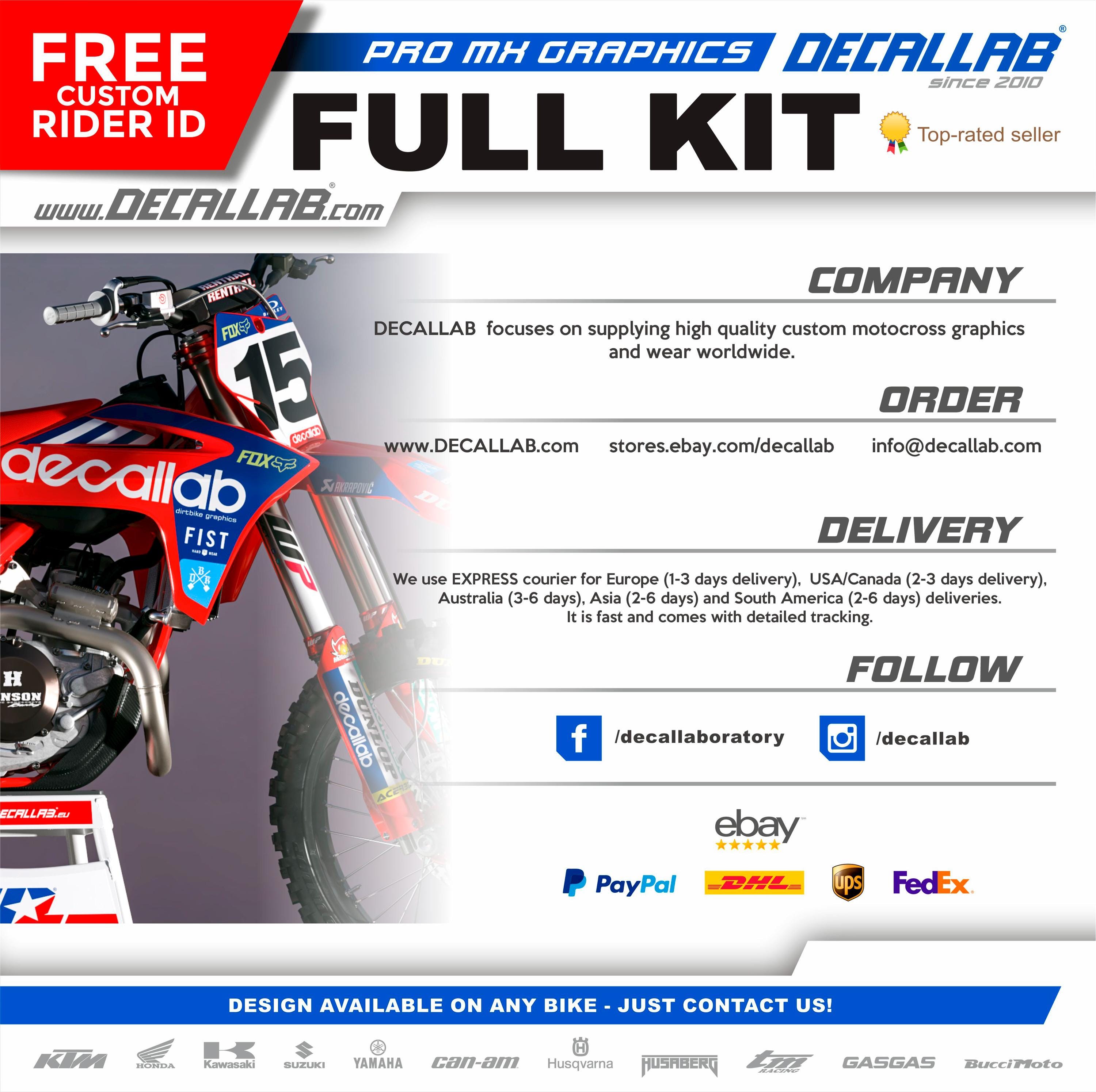 KTM SX/SXF グラフィックキット 2023：カスタムデカール - ホワイト