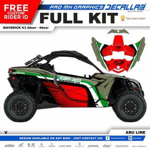 CAN AM Maverick X3 Super Durable Stickers Graphics Set Decals Stickers Kit White / Chrome / Holographic