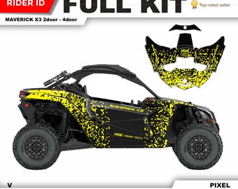 CAN AM Maverick X3 Graphics Kit: Durable Decals - Chrome / Holographic