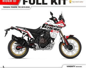 Yamaha Tenere 700 Graphics Kit: Custom MX Stickers, Chrome/Holographic