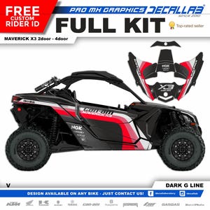 CAN AM Maverick X3 Super Durable Stickers Graphics Set Decals Stickers Kit White / Chrome / Holographic