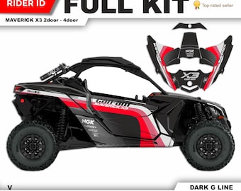 Can Am Maverick X3 Graphics Kit: Super Durable Stickers, Chrome/Holographic