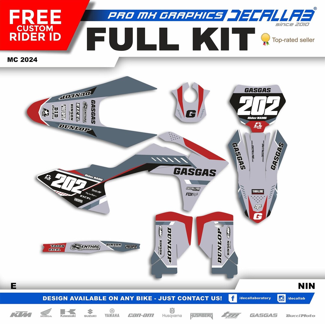 Gas Gas MC 2024 White / Chrome / Holographic Super Durable MX