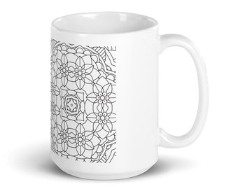 Glossy Mandala Tasse