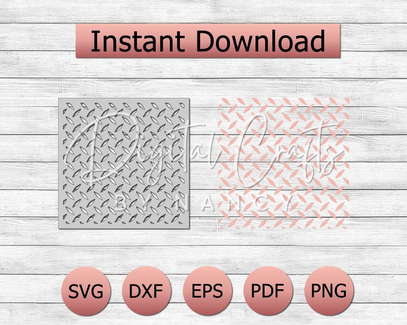 Diamond Plate Pattern Stencil: Industrial Texture SVG PNG (digital ...
