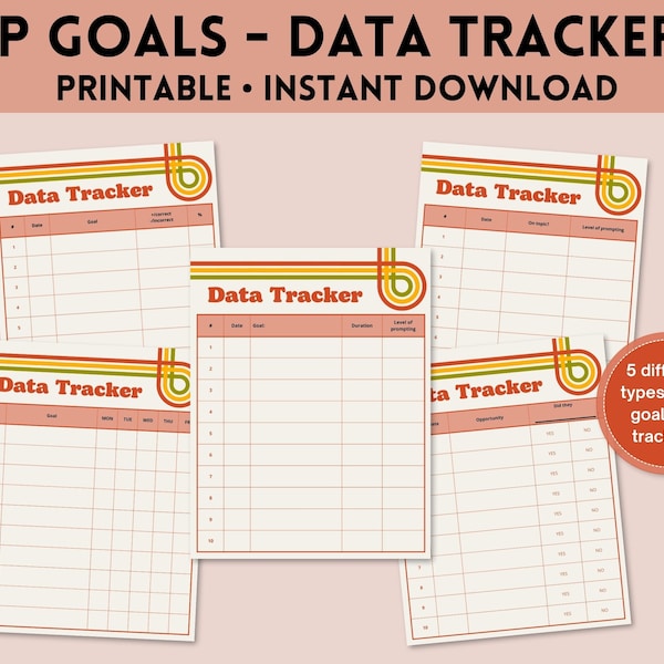 INSTANT DOWNLOAD IEP Goal Data Tracker Bundle | Case Manager Goal Data Trackers | A.R.D. Goal Data Trackers