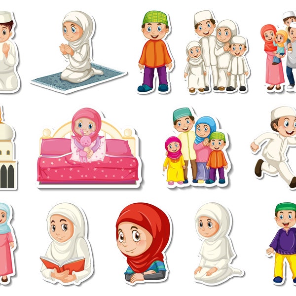 Muslim Kids/Hijab Clipart