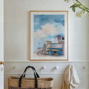 Rehoboth Beach Boardwalk Print: Colorful Coastal Town Art