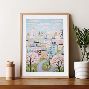 Arlington Virginia Aquarelle Trendy Art Print Cadeau de voyage moderne pour un cadeau de pendaison de crémaillère à la maison contemporaine pour